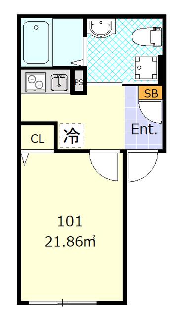 COMFORT追浜(1K/1階)の間取り写真