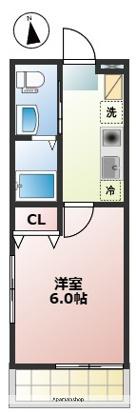 レガーロ羽沢(1K/1階)の間取り写真
