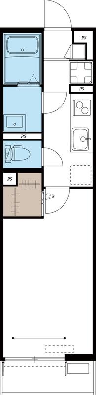 ヴィラ鷺沼(1K/2階)の間取り写真