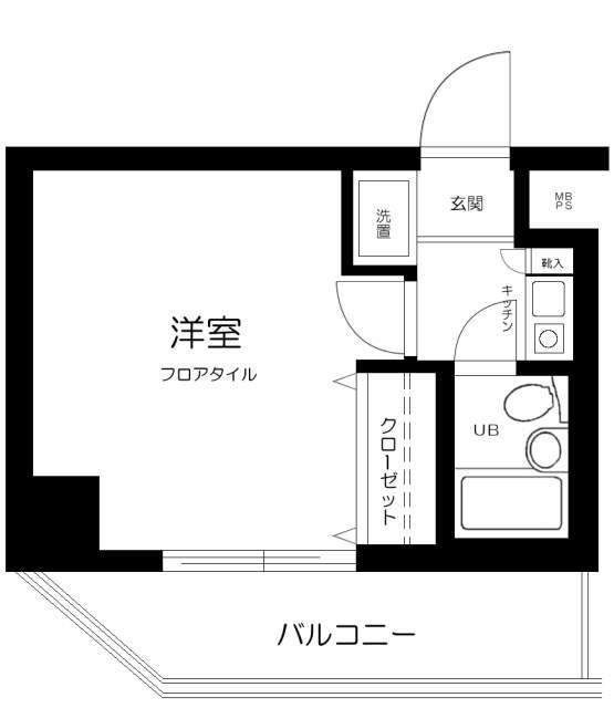 クリオ大口壱番館(1K/4階)の間取り写真