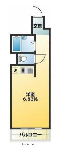 ウィルオリンピア金沢八景(1K/1階)の間取り写真