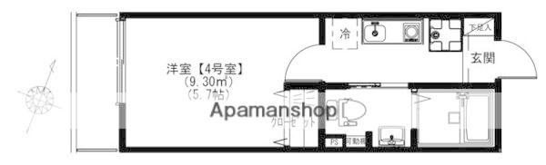 スカイヒルズ鶴ヶ峰(1K/3階)の間取り写真