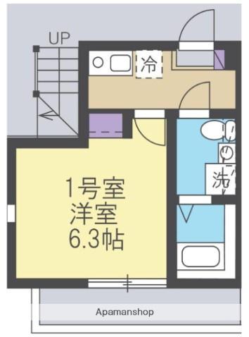 コンフォールⅡ三ツ境(1K/2階)の間取り写真