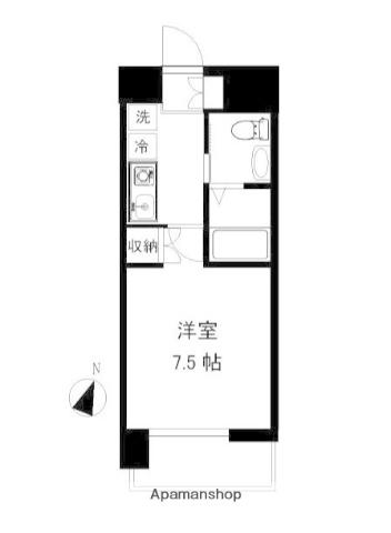 アース湘南台(1K/3階)の間取り写真