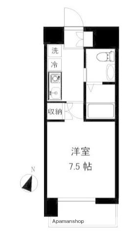 アース湘南台(1K/3階)の間取り写真