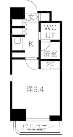 RISING PLACE石川町(1K/5階)の間取り写真