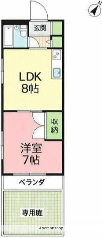 湘南アイランドリバー(1LDK/1階)の間取り写真