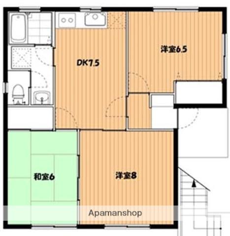 ローズハイツA(3DK/2階)の間取り写真