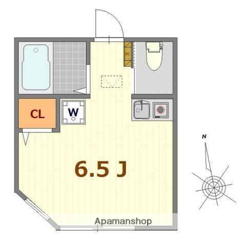 ヒルズ山手A棟(ワンルーム/1階)の間取り写真
