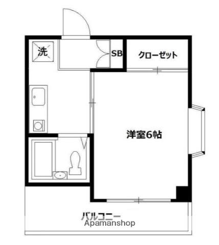 ビューポイント(1K/1階)の間取り写真