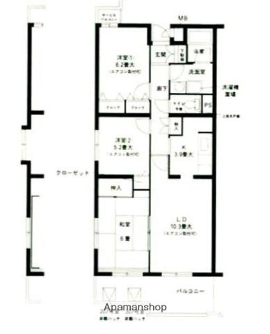 グランジュール港南台(2SLDK/2階)の間取り写真