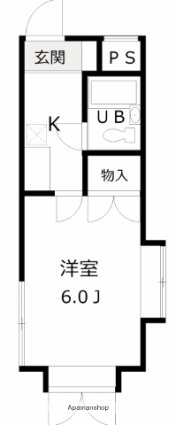 ジュネパレス平塚第18(1K/3階)の間取り写真