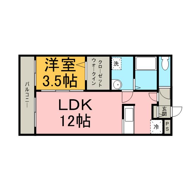 ピアチェボーレ(1LDK/3階)の間取り写真
