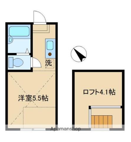 ベイルーム金沢八景(1K/1階)の間取り写真