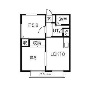 サントピアK(2LDK/1階)の間取り写真