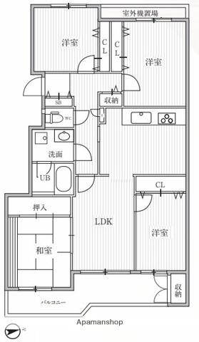 TSGARDEN横浜反町(4LDK/3階)の間取り写真