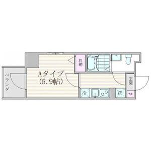 ザ・プレシャス武蔵小杉(1K/6階)の間取り写真