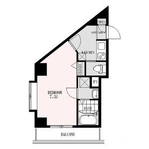 シンシア品川戸越(1K/4階)の間取り写真