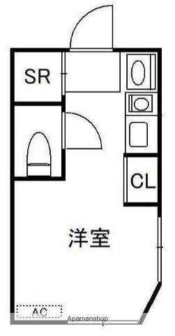 アイリス保土ヶ谷(ワンルーム/1階)の間取り写真