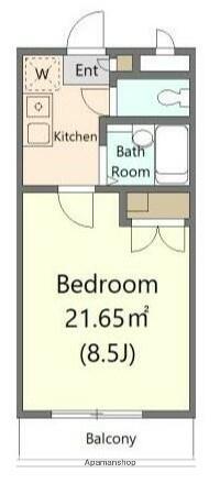 アヴェニール本厚木(1K/2階)の間取り写真