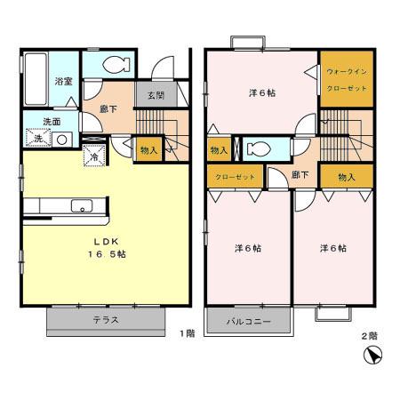 プロイド中央　ＡＢＣＤＥＦＧＨ(3LDK)の間取り写真
