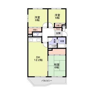 百合ヶ丘社宅(3LDK/1階)の間取り写真