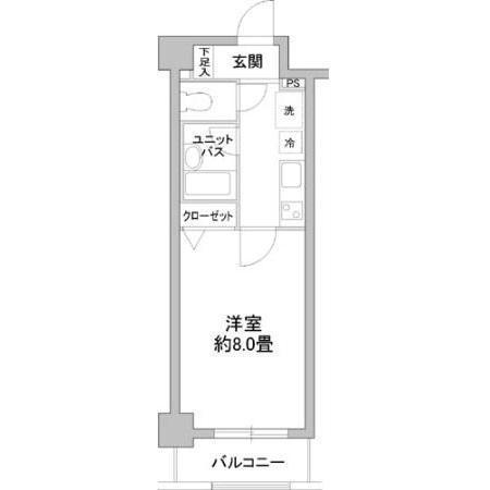 カスタリア野毛山(1K/3階)の間取り写真