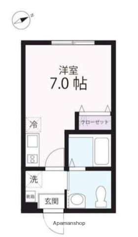 ハーミットクラブハウス 野毛山公園(ワンルーム/2階)の間取り写真