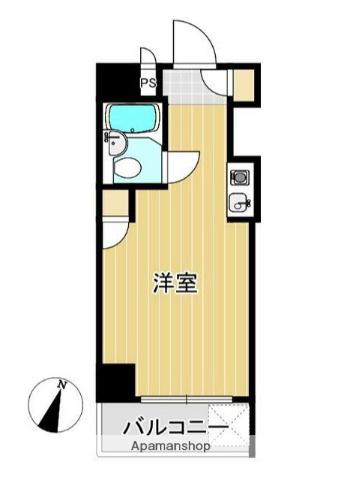 TOP・横浜吉野町(ワンルーム/2階)の間取り写真