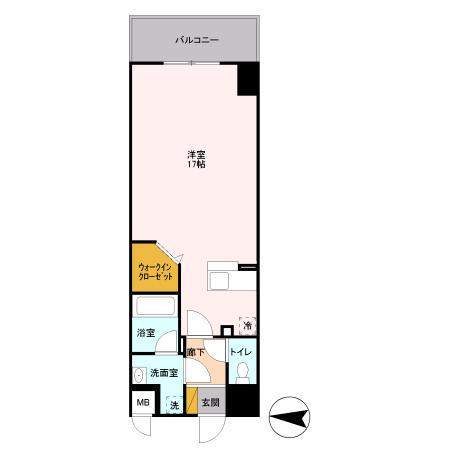 POCO A POCO(ワンルーム/5階)の間取り写真