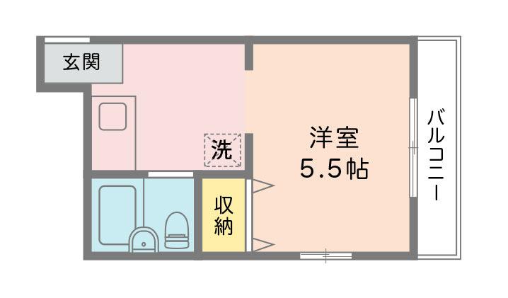 グリーンハイム(ワンルーム/1階)の間取り写真