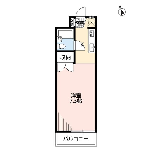エスポワール(1K/1階)の間取り写真