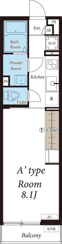 リブリ・F-DRESSROSA.AI(1K/1階)の間取り写真