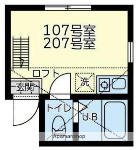 ユナイトファーストブランチ金沢(ワンルーム/1階)の間取り写真