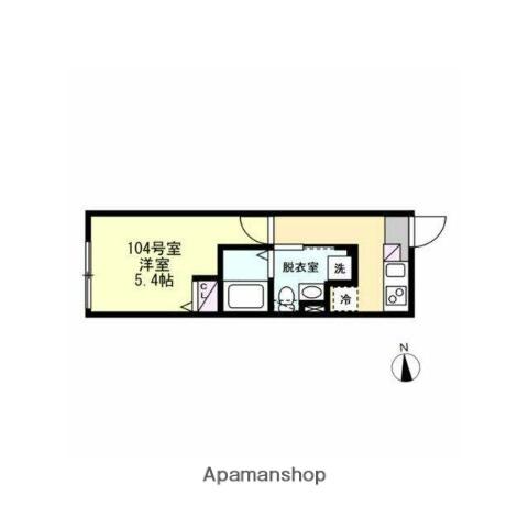 BAY MAISON湘南台(1K/1階)の間取り写真