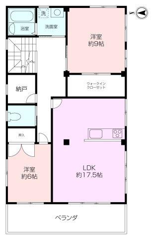 丸本ビル(2LDK/3階)の間取り写真