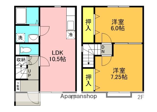 グランシャリオ(2LDK/1階)の間取り写真