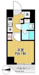 SHOKEN RESIDENCE新丸子Ⅱ(1K/2階)の間取り写真