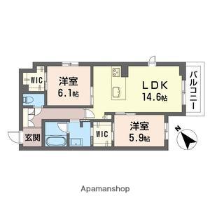 エクラージュ(2LDK/1階)の間取り写真