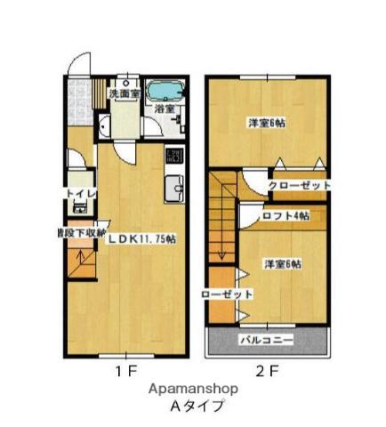FAM TERRACE(2LDK/2階)の間取り写真