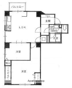 カーム壱番館(2LDK/3階)の間取り写真