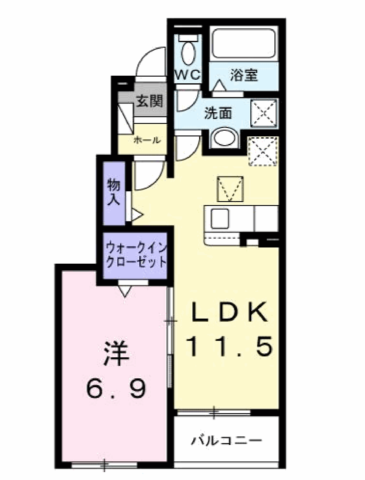 ファインブルク・K Ⅲ(1LDK/1階)の間取り写真