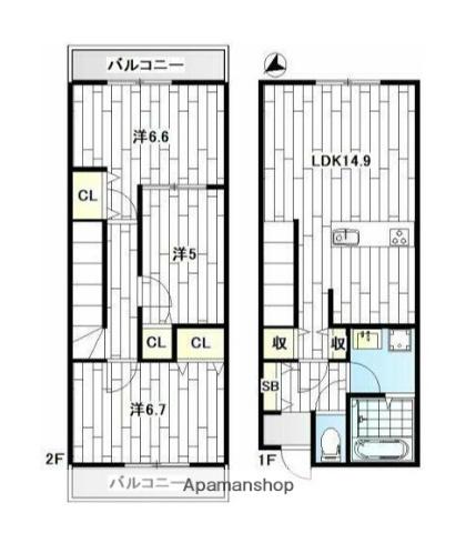京浜東北・根岸線 鶴見駅 徒歩12分 2階建 新築(3LDK)の間取り写真