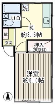 友愛ハイム(1K/1階)の間取り写真