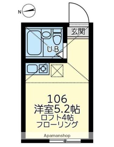 ユナイト井土ヶ谷ロレンツォの杜(ワンルーム/1階)の間取り写真