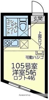 ユナイト白楽マービックストリート(ワンルーム/1階)の間取り写真