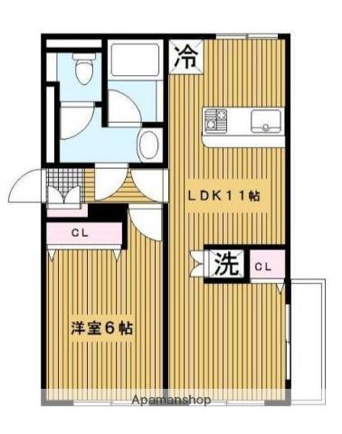 ライフピュア横浜上大岡(1LDK/2階)の間取り写真