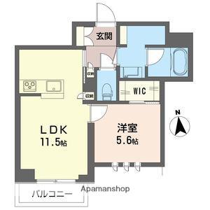 ラ・ベラ・ヴィータ(1LDK/4階)の間取り写真