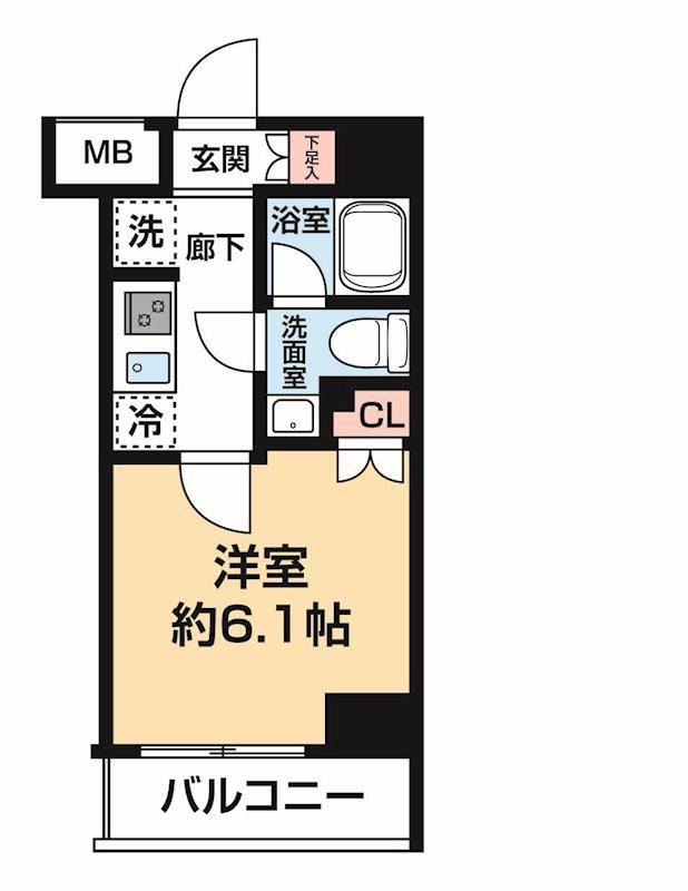 ARCOBALENO YOKOHAMATSURUMI(1K/6階)の間取り写真