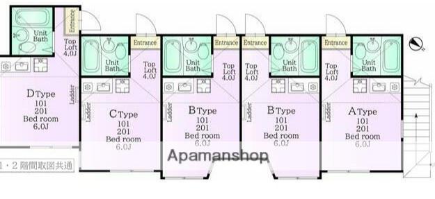 ユナイト東寺尾レーベジェフの杜(ワンルーム/1階)の間取り写真